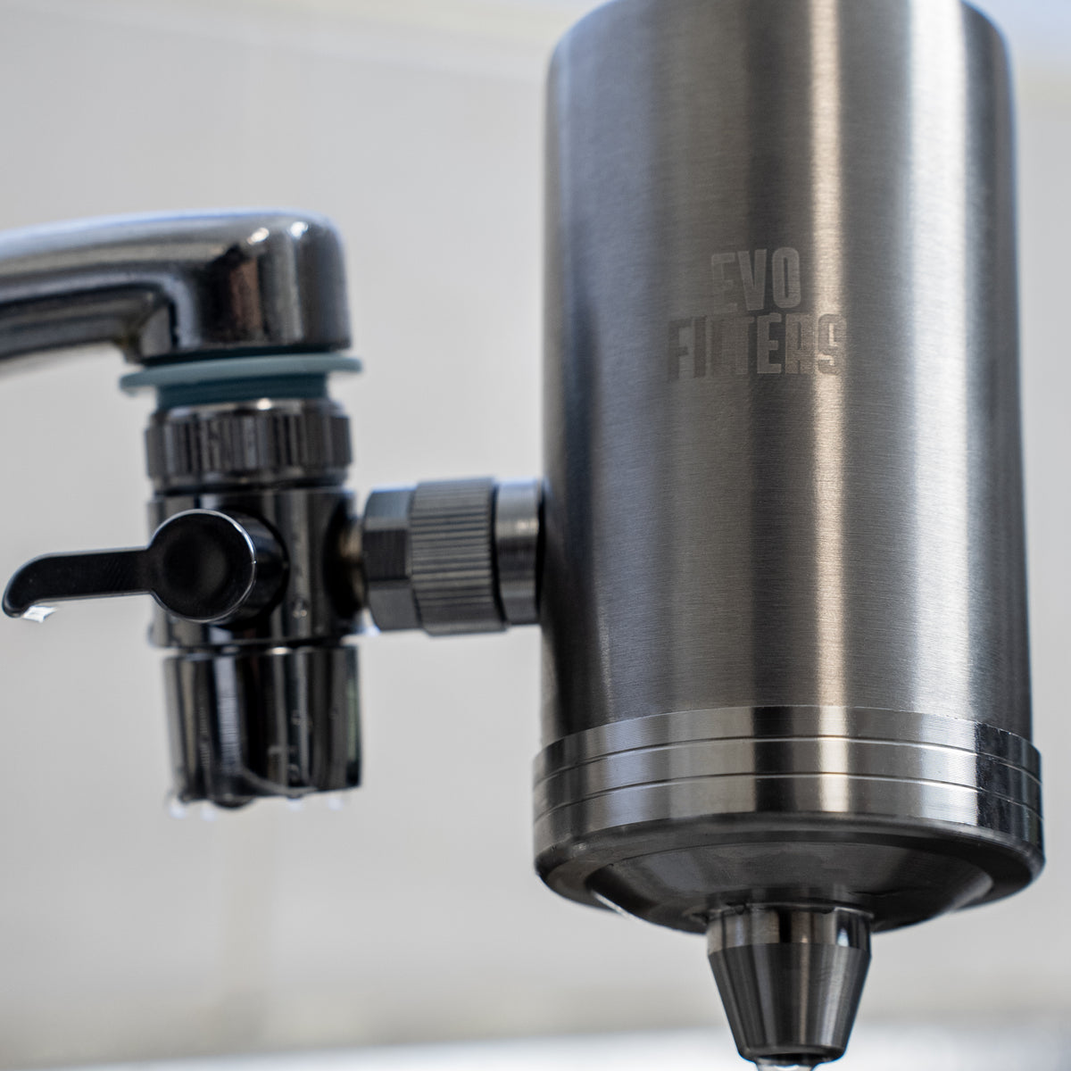 Evo Faucet Water Filter - 99% Contaminant Removal - Stainless Steel Kitchen Tap Filter